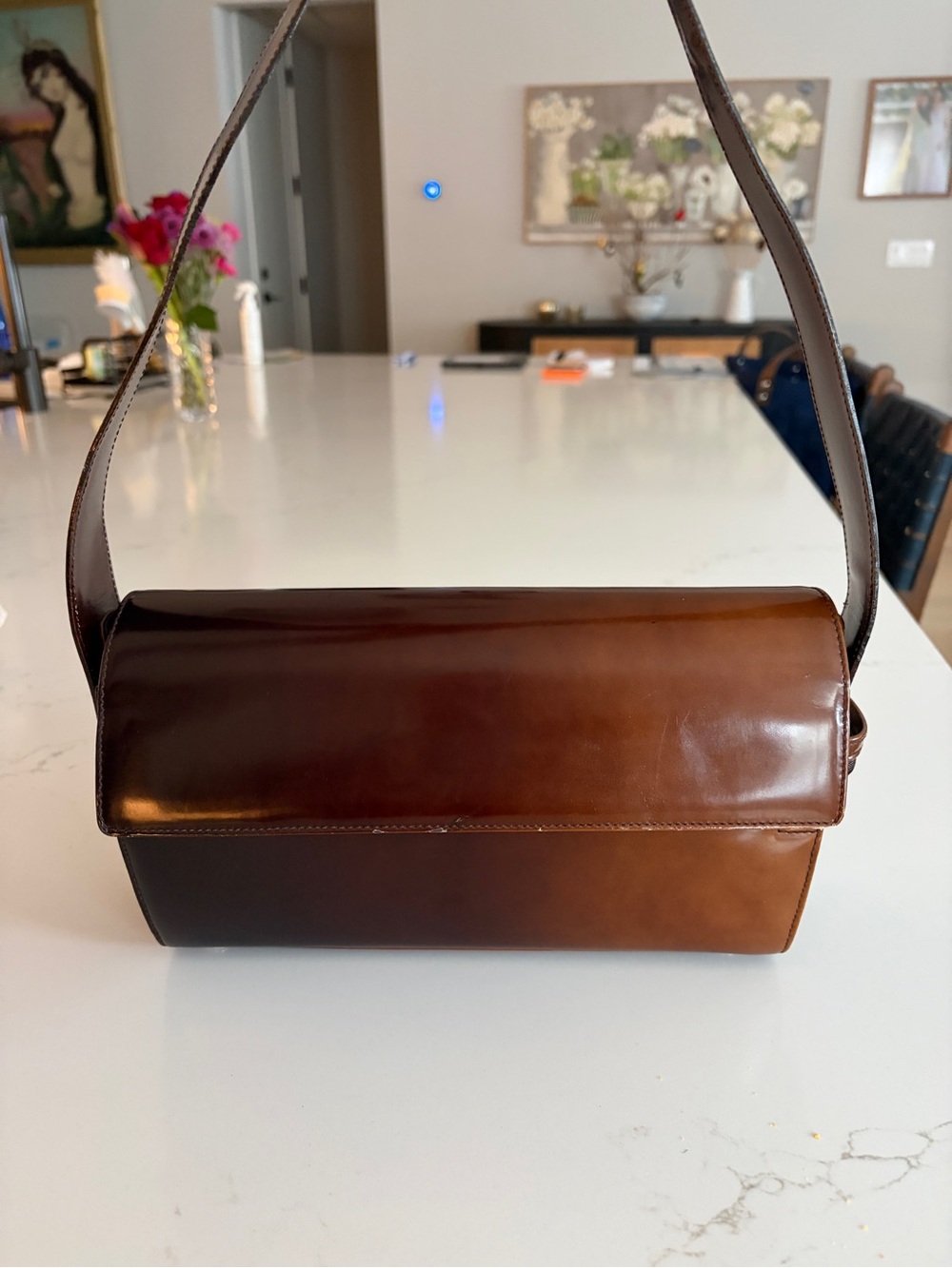 Vintage Salvatore Ferragamo Brown Ombré Leather Shoulder Bag - Picture 3 of 9